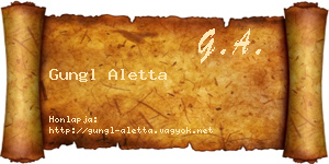 Gungl Aletta névjegykártya